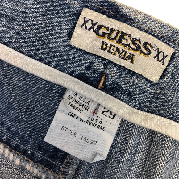 Guess 80’s-90’s Vintage Patchwork Denim Jean Mini Skirt - Picture 6 of 8